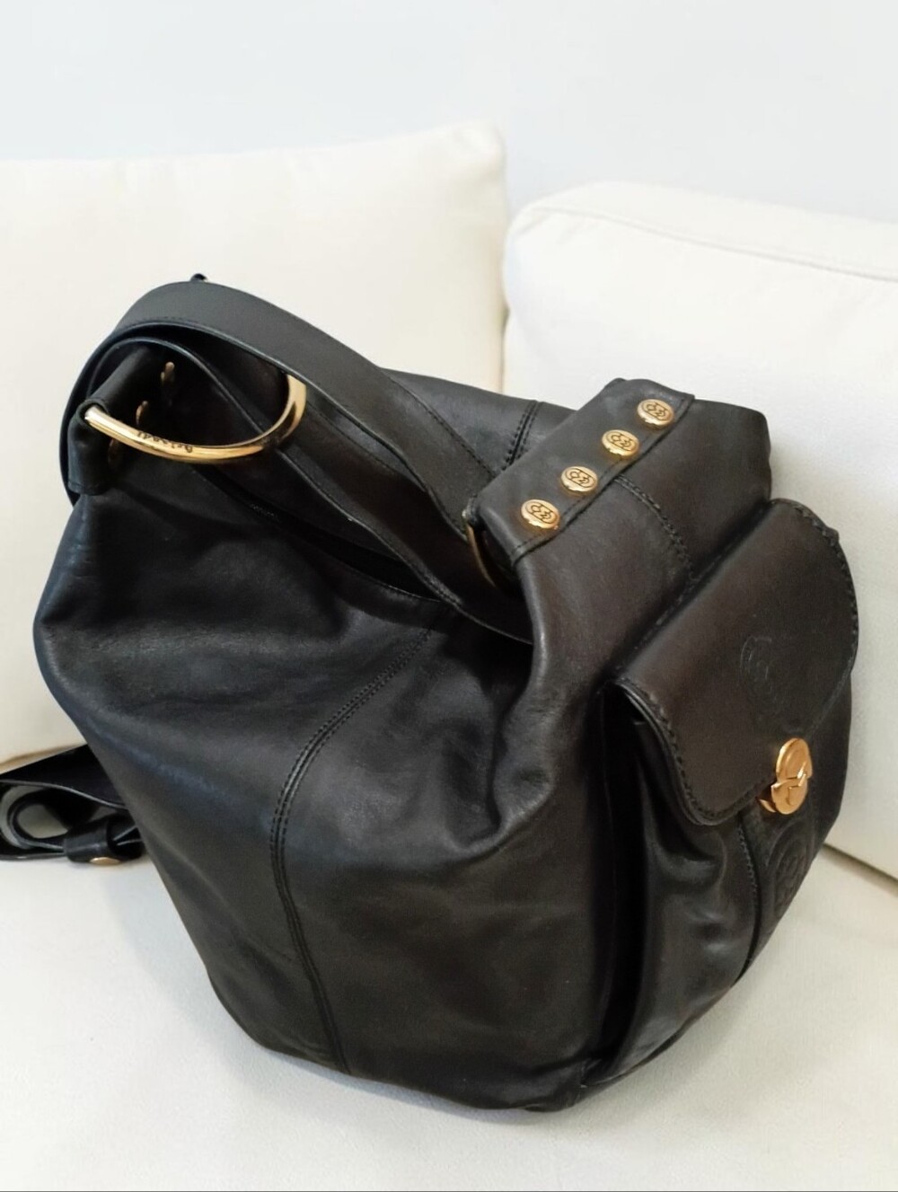 RARE🔥Vintage MARINO ORLANDI Leather Convertible Sling Rose Gold Hardware - Picture 2 of 10